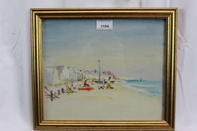 Lot 1154 - Robert G. D. Alexander (1875-1945) watercolour - East Terrace Beach, Walton on the Naze, 1912, 24cm x 29cm, in glazed frame