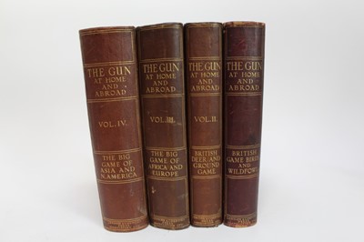 Lot 985 - The Gun at Home and Abroad - four limited edition volumes, II, III and IV numbered 370/500, British Games Birds and Wildfowl 535/950, with book plate for The Earl of Dartmouth, together with other...