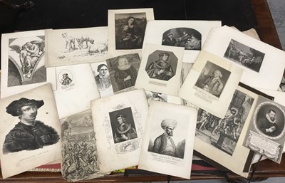 Lot 1353 - Good extensive collection of unframed engravings, 17th century and later, in two folders