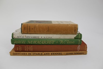 Lot 982 - Five Lionel Edwards illustrated books to include The Aga Khan’s Horses, Sketches in Stable and Kennel, The Horn and two copies of Royal Newmarket