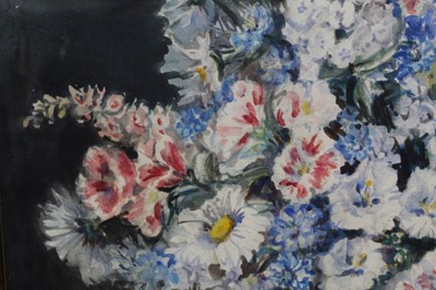 Lot 133 - Marion Broom (1878-1962) watercolour - still life profusion of summer flowers, signed, 50cm x 75cm, in glazed gilt frame