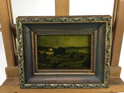 Lot 2028 - Jenny Simpson (1931-2020), Georgian-style glass pictures, framed and glazed - eight mixed pictures  including landscapes