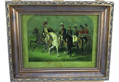Lot 2029 - Jenny Simpson (1931-2020), Georgian-style glass pictures, framed and glazed - six mixed pictures including Duke of Wellington