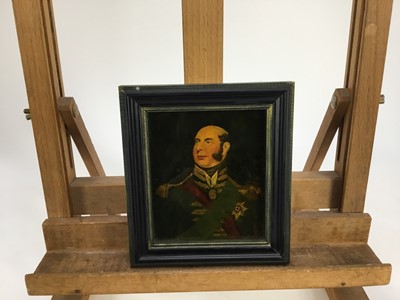 Lot 2035 - Jenny Simpson (1931-2020), Georgian-style glass pictures, framed and glazed - thirteen portraits