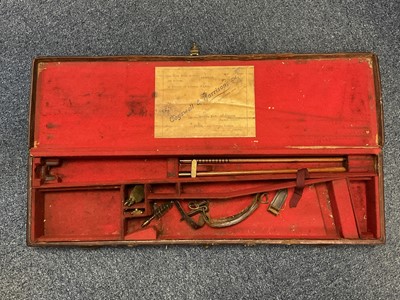 Lot 63 - Edwardian leather and brass mounted Cogswell & Harrison gun case