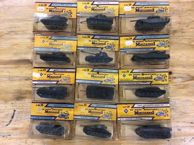 Lot 2272 - Selection of boxed ROCO HO model miniature minitanks (with duplication), 2 boxes