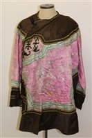 Lot 1467 - 19th century Chinese silk robe - the pink...