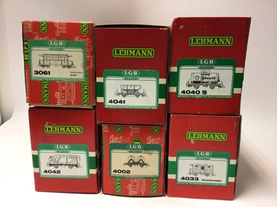 Lot 2300 - LGB by Lehmann G Gauge selection of rolling Stock & Carriage No.s 4010, 3061, 4041, 4002, 4033, 4042, 4063, 3064 & 4040S (9)