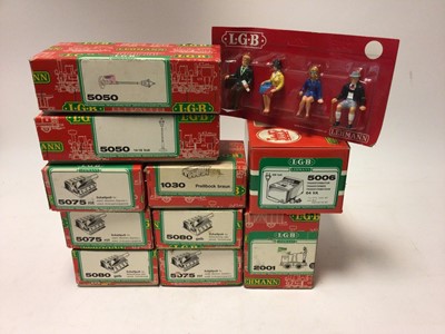 Lot 2301 - LGB by Lehmann G Gauge selection of accessories mostly boxed including track, figures, signals etc. (QTY)