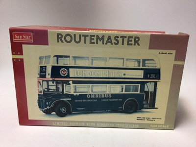 Lot 2303 - Sun Star Routemaster Bus in original box ( no packaging) plus Bedofrd OB Coach also boxed (2)