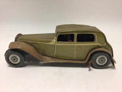 Lot 2305 - Tinplate military car, Triang Minic models & lead animals