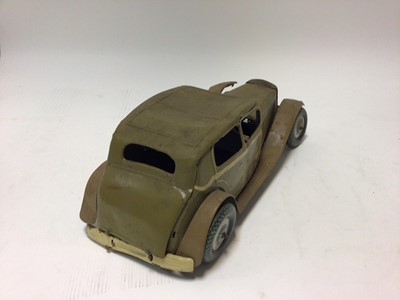 Lot 2305 - Tinplate military car, Triang Minic models & lead animals