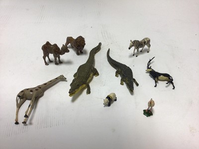 Lot 2305 - Tinplate military car, Triang Minic models & lead animals