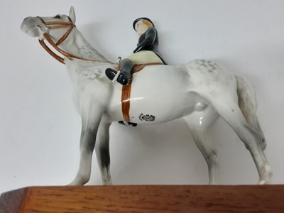 Lot 1108 - Beswick horse with female rider, on plinth base