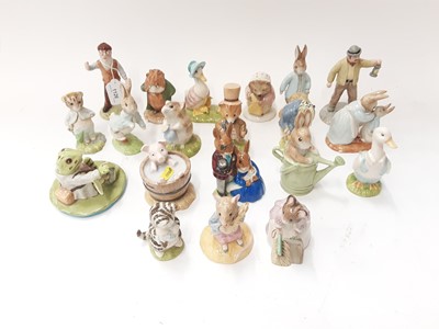 Lot 1126 - Collection of nineteen modern Beswick Beatrix Potter figures - Mr McGregor, Farmer Potatoes, Jeremy Fisher Catches a Fish, Jemima and her Ducklings, Peter in the Watering Can, Mr Drake Puddle-Duck,...