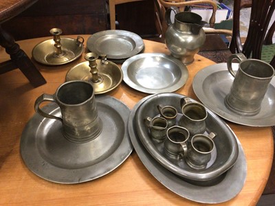 Lot 211 - Collection of pewter and metalwares