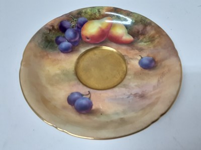 Lot 1145 - Good quality Royal Worcester fruit painted trio, signed Price and Townsend