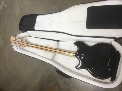 Lot 2205 - Chowny SWB Pro Electric Bass Guitar in soft case with lead and strap