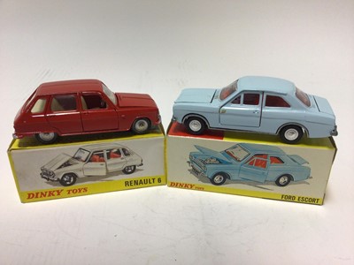 Lot 2335 - Dinky Ford Capri No.165, renault 6  No.1416, Ford Cortina de Luxe No.159 & Ford Escort no.168, all boxed (4)