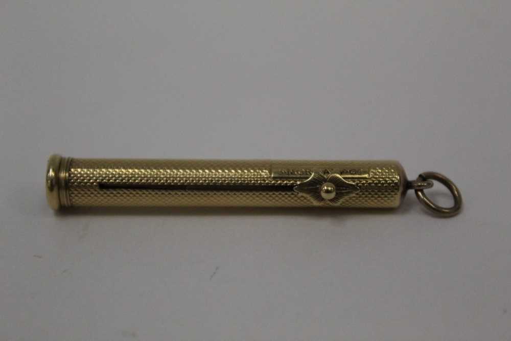 Lot 2382 - Sampson & Mordan yellow metal propelling pencil