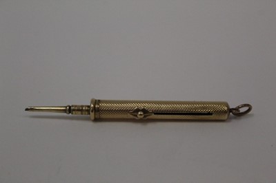 Lot 2382 - Sampson & Mordan yellow metal propelling pencil