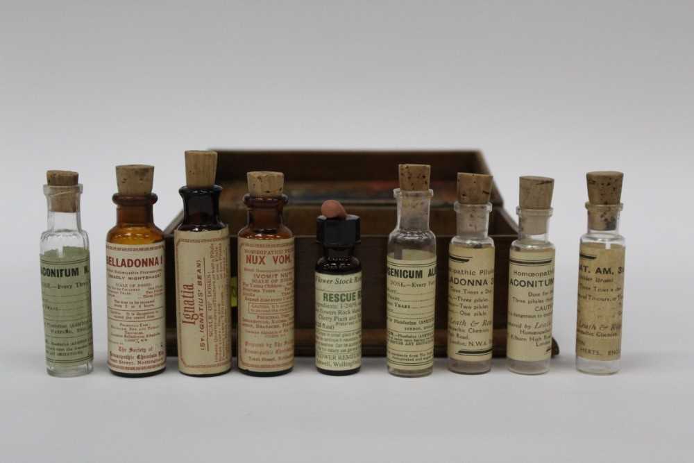 Lot 2378 - Group of old poison vials in mahogany case