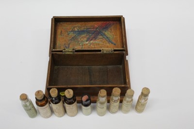 Lot 2378 - Group of old poison vials in mahogany case