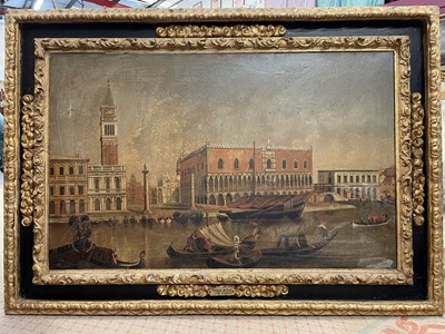 Lot 1286 - Studio of Miguel Canals (20th century) oil on canvas - Venetian Canal Scene after Canaletto