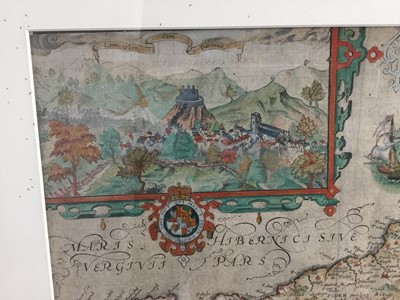 Lot 242 - William Kip - 17th century hand coloured engraving- map of Cornwall