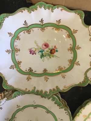 Lot 182 - Mid 19th century English porcelain dessert service with hand painted floral decoration