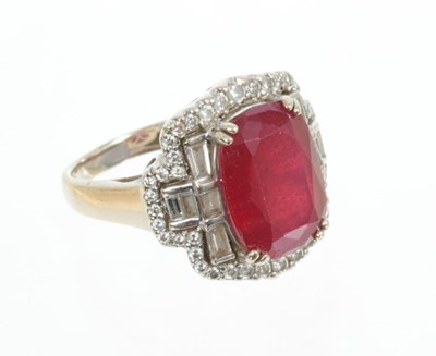 Lot 585 - Art Deco style ruby and diamond ring