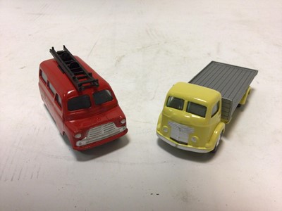 Lot 2358 - Corgi Bedford "Utilecon" Fire Tender No.405M & Commer (5 Ton) Platform lorry No.454, both boxed plus some boxed Corgi Tyres (3)