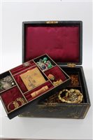 Lot 1645 - Victorian green leather Jewellerylery box...