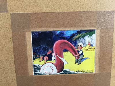 Lot 127 - Martin Rowson (b. 1959) original cartoon, 'Child Psychology' signed and dated 21/6/10, 23 x 31cm, glazed frame