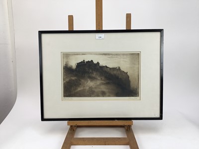 Lot 132 - William Miller (late 19th century) etching, Edinburgh Castle, signed and inscribed, 21 x 36cm
