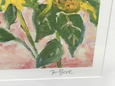 Lot 141 - Frederick Gore (1919-2003) lithographic print, Continental landscape with sunflowers, signed and numbered 139/250