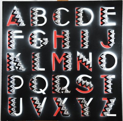 Lot 987 - *Ben Eine (b 1970) spray paint, Alphabet.  Provenance: Brandler Galleries