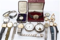 Lot 1649 - Two silver cased pocket Watcheses, silver...