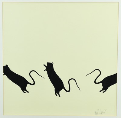 Lot 995 - Blek le Rat (b. 1951) original spray paint - Rats