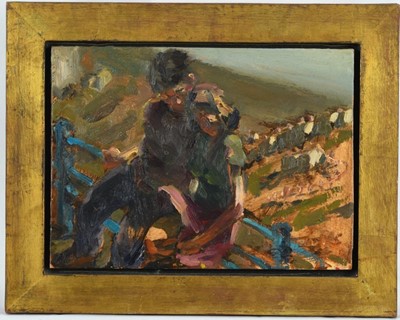 Lot 999 - *Kevin Sinnott (b. 1947)  oil on board - Study for Starting out