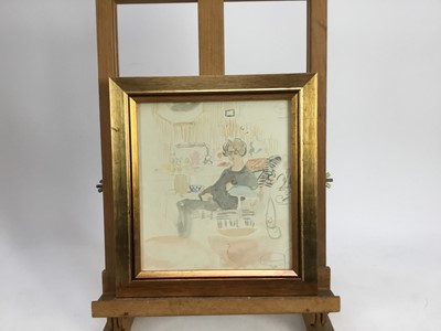 Lot 173 - English School, Late 20th century, watercolour - Seated figure, unsigned, 20 x 22cm, glazed frame, Provenance: The Jenny Simpson Collection.