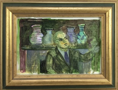 Lot 175 - English School, Late 20th century, watercolour - The Auctioneer, unsigned , 10 x 15cm, glazed frame, Provenance: The Jenny Simpson Collection.