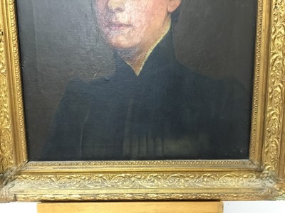 Lot 233 - Late 19th / Early 20th century English school oil on canvas - portrait of a lady, in gilt frame