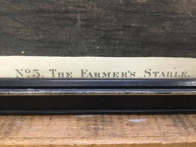 Lot 232 - George Morland, three antique engravings - The Farmer's Stable, Evening and The Farm Yard, in glazed frames (3)