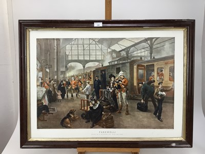 Lot 186 - Circa 1900 advertising lithograph, Farewell, painted by R Hillingford for Block and White Whisky, 44 x 66cm, framed