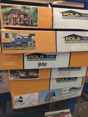 Lot 2362 - Railway LGB Pola model buildings & accessories constructed with original boxes, various LGB accessories, Airfix kits etc (QTY)