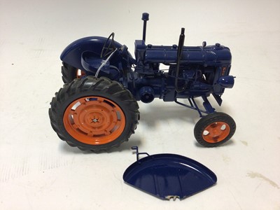 Lot 2364 - Fordson Tractor 1:12 large model hand built by Mike Karslake blue & orange livery with label underneath