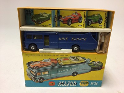 Lot 2374 - Corgi Ecurie Ecosse Racing Car Transporter and Three Racing Cars Gift Set No.16 in original box