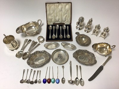 Lot 382 - Large selection of miscellaneous 20th century silver.