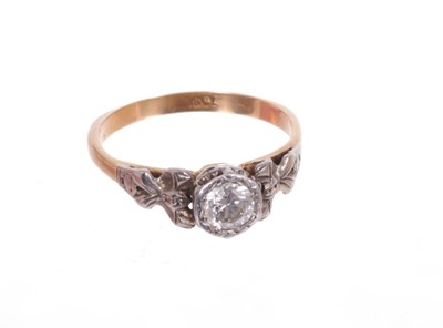 Lot 544 - Diamond single stone ring with a round brilliant cut diamond